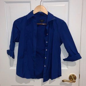 Talbots Wrinkle Resistant Blue Button Down Size 2P